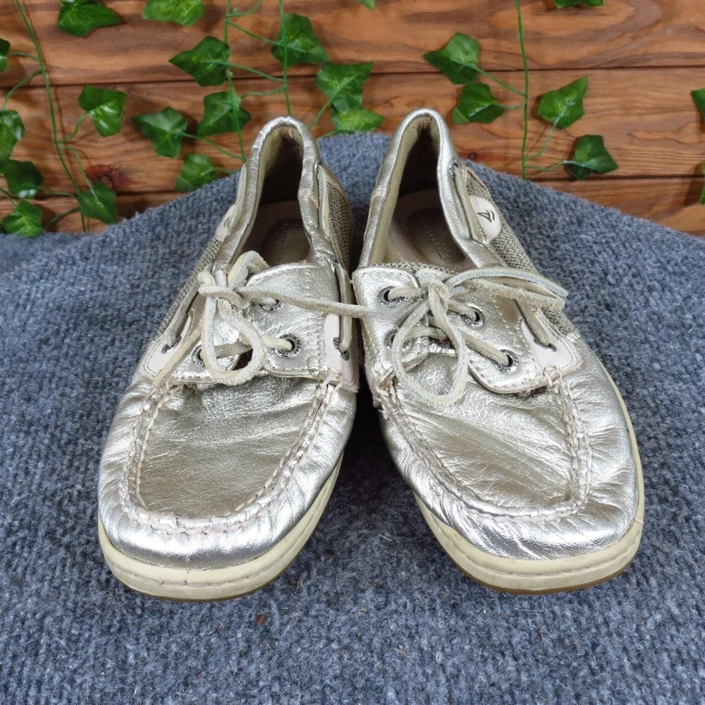 Sperry Top-Sider Angelfish Women Boat‎ Shoe Size 7 Casual Gold Metallic Leather